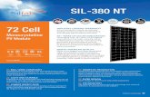 SIL-380 NT - solaris-shop.com SIL-380 NT Specs.pdf · SIL-380 NT JUST-IN-TIME TOP PERFORMER BAA ARRA BAA / ARRA COMPLIANT Silfab panels are designed and manufactured to meet Buy American