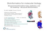 Bioinformatics for molecular biology€¦ · Bioinformatics for molecular biology Structural bioinformatics tools, predictors, and 3D modeling –Structural Bioinformatics DrJon K.