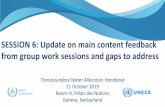 SESSION 6: Update on main content feedback from group work ...€¦ · HYDROLOGY & GEOLOGY. Recommendations: 1. Water assessment is not a static phenomenon. 2. Difficulties associated