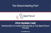 PITCH-TRAINING CAMP...Term Sheet Due Diligence Negotiations on documen-tation Initial discussions Investor approval 2 Investor approval 1 Investor ”go ahead” General review of:
