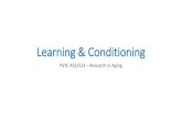 Conditioning & Learning - USDapps.usd.edu/coglab/schieber/psyc423/pdf/Learning2020.pdf · Learning & Conditioning PSYC 423/523 –Research in Aging. Classical Conditioning •One