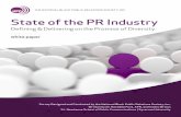 State of the PR Industry - Institute for Public Relations · NATIONAL BLACK PUBLIC RELATIONS SOCIETY, INC WHITE PAPER | 3 STATE OF THE PR INDUSTRY: DEFINING DELIVERING ON THE PROMISE