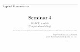 Applied Econometrics - CASstaff.utia.cas.cz/barunik/files/appliedecono/Seminar4.pdf · 8 Seminar4.nb. ARCH-LM test Now we know that ARIMA might be useless for forecasting of PX, let's