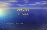 POETICS - faculty.psau.edu.sa · Aristotle (c. 384-322 B.C.E. ) ... • All elements of tragedy not song and spectacle Tragedy • Dramatic • Must be confined to a single revolution
