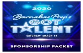 SPONSORSHIP PACKET - Barnabas Prep · SPONSORSHIP PACKET Saturday, March 14. ABOUT OUR MINISTRY Barnabas Prep is a two-year faith-based collegiate program based in Branson, Missouri