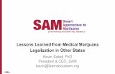 Lessons Learned from Medical Marijuana …...• Marijuana industry analysis of Canadian market projects marijuana legalization would lower alcohol sales by less than 1% • Contradicts