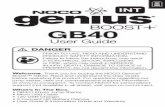 GB40 User Guide - media.s-bol.com · ready to jump start your vehicle. 6.) Try starting the vehicle. Most vehicles will immediately start. Some vehicles may require the GB40 to be