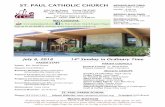 ST. PAUL CATHOLIC CHURCH WEEKEND MASS TIMES: Saturday ... · st. paul catholic church 1201 satre street eugene or 97401 ph: 541-686-2345 fax: 541 -686 0037 email: stpaulcommunity@archdpdx.org