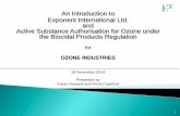 An Introduction to Exponent International Ltd. and Active ......Submission deadline 1 September 2016 Precursors for in situ generated ozone can be placed on the market and in situ