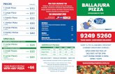 PRICES We Can Deliver to Pick--Up - Ballajura Pizza · Gourmet Pizza Menu Bacon & Egg Aioli Bacon, Onion & Egg Aioli Veggie Delight Tomato Sauce, Onion, Capsicum, Mushrooms, Olives,