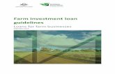 Farm investment loan guidelines · Farm investment loan guidelines v3.0 Regional Investment Corporation 1 1 Summary 1.1 Who can apply To be eligible for a Regional Investment Corporation