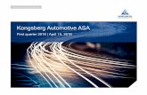 Kongsberg Automotive ASA · 2016-04-14 · Operational update Market leading position in Europe for Air couplings – Working to expand into global market ... Q1 Q12015 Q2 2015 Q3