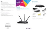 Support uick Start...uick Start Nighthawk AC1900 WiFi VDSL/ADSL Modem Router Model D7000 Support Thank you for purchasing this NETGEAR product. After installing your device, locate