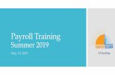 Payroll Training Summer 2017 is Here! and Payroll Doc… · Payroll Training Summer 2019 May 15, 2019. AGENDA Welcome! What you need to do for Summer Session payroll ...