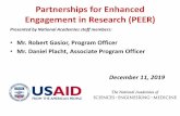 Partnerships for Enhanced Engagement in Research (PEER) · Launched in 2011, PEER is a joint program between USAID and the nine U.S. Government-supported agencies shown below. PEER