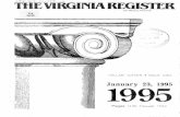 Virginia Register of Regulations Vol. 11 Iss. 9register.dls.virginia.gov/vol11/iss09/v11i09.pdf · VIRGINIA REGISTER OF REGULATIONS PUBLICATION DEADLINES AND SCHEDULE January 1995