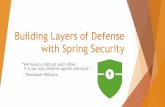 Building Layers of Defense with Spring Security · 2018-02-08 · u Web application has many layers to protect u Sometimes orthogonal u Often additive . Layers Of Defense u Additivity