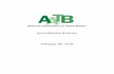 Accreditation Policies · Standards for Tissue Banking (“AATB Standards”), ... Page 7 of 32 b. must be in compliance with the AATB Standards and these Accreditation Policies;