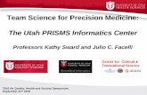 Team Science for Precision Medicine: The Utah PRISMS ... · 9/21/2016  · outcomes –NIH’s Environmental influences on Child Health Outcomes (ECHO) ... –Pediatric asthma –Informatics
