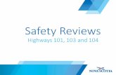 Safety Reviews Highways 101, 103 and 104 - Nova Scotia Review... · • Hwy 103 (274 km) - 890 Collisions, 586 PDO, 282 Injury, 22 Fatals • Hwy 104 (38 km) - 200 Collisions, 130