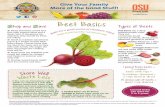 Beet Basics - Food Hero · Shorten time to make a recipe - cook beets ahead. Cook beets until they can be pierced to the center with a fork or dull knife. Refrigerate; use within