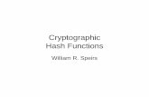 Cryptographic Hash FunctionsWhat is a hash function? • Compression: A function that maps arbitrarily long binary strings to fixed length binary strings • Ease of Computation: Given