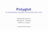 An Extensible Compiler Framework for Java · Ł Polyglot is a framework for writing compiler extensions for Java. 3 Requirements Ł Language extension Ł Modify both syntax and semantics