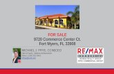 FOR SALE 9720 Commerce Center Ct. Fort Myers, FL 33908 · 2020-02-21 · FOR SALE 9720 Commerce CenterCt. Fort Myers, FL 33908 MICHAEL J. FRYE, CCIM|CEO Hall of Fame, Lifetime Achievement.