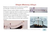 Shape Memory Alloys - academic.uprm.eduacademic.uprm.edu/pcaceres/Courses/Smart/SMD-6A.pdf · Shape memory alloys (SMA) constitute a group of metallic materials with the ability to