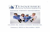 CLINICAL EDUCATION MANUAL January 2019 to December 2019 Education Manual - January to Decembe… · Biomechanics Interests: Orthopedics, Manual Therapy Richard Clark, PT, DSC, SCS,
