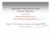 Quantum Mechanics and Atomic Physicsohsean/361/Lectures/lecture2.pdf · Review from last timeReview from last time PlanckPlanck s’s blackbody radiation formula blackbody radiation