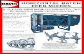 HORIZONTAL BATCH FEED MIXERS - H.C. Davis...35 pounds per cubic foot represent the bulk density that our Standard Duty Mixer is designed to process. The Standard Duty Mixer can handle