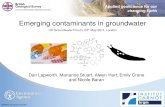Emerging contaminants in groundwater · Key sources of EC in groundwater • Treated waste water discharge to surface water • Artificial recharge of treated waste water and surface