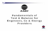 Fundamentals of Test & Balance for Engineers, Cx & Energy ... V… · AABC requires its members to be 100% Independent. Guaranteed Performance: All work by AABC members is covered