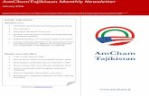 January 2016 - AmCham Tajikistan 2016 newsletter.pdf · January 2016 . AmCham Monthly Newsletter is the bulletin of the American Chamber of Commerce. Its goal is to inform the media