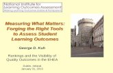 Measuring What Matters: Forging the Right Tools to Assess ...€¦ · Assessment 2013 Greater emphasis on student learning outcomes and evidence that student performance measures