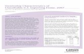 Ownership Characteristics of Classifiable U.S. Exporting ... · performance of U.S. exporting firms. This report focuses on the characteristics of “classifiable firms,” businesses