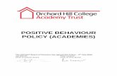 POSITIVE BEHAVIOUR POLICY (ACADEMIES)€¦ · Familiarity with any behaviour management plans in place is also crucial for staff; however, behaviour management plans are not required
