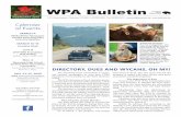 WPA Bulletin - TownNews€¦ · Newcastle News Letter Journal Box 40 Newcastle, WY 82701 (307) 746-2777/Fax (307) 746-2660 Email: ads@newslj.com Jen Sieve-Hicks Buffalo Bulletin P.O.