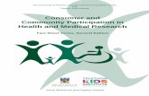 Consumer and Community Participation in Health and Medical ... · McKenzie and Hanley, (2007) Consumer and Community Participation in Health and Medical Research: A practical guide