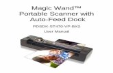 Magic Wand™ Portable Scanner with Auto-Feed Dockbutton for 3 seconds to turn on the scanner. 4. Press and hold then press . Release both buttons afterwards to enter into auto-calibration