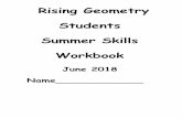 Rising Geometry Students Summer Skills Workbook · 2018-05-18 · Rising Geometry Students Summer Skills Work Page 2 Simplify the following by combining like terms. Like terms have