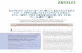 REPEAT STORM SURGE DISASTERS OF TYPHOON HAIYAN AND … · Typhoon Haiyan’s storm surge was about twice the height of the 1897 event in San Pedro Bay, but the two storm surges had