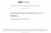 Register of ASX Listing Rule Waivers...For all product enquiries, please contact: - Customer Service Centre on 131 279 ASX Limited ABN 98 008 624 691 and its related bodies corporate