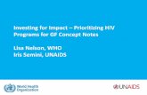 Investing for Impact Prioritizing HIV Programs for GF ... · Top 5 Lessons Learned Prioritize within the allocation amount Separate above allocation request ... (TDF/XTC/EFV) Operationally