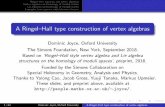 A Ringel Hall type construction of vertex algebras · Dominic Joyce, Oxford University The Simons Foundation, New York, September 2018. Based on ‘Ringel{Hall style vertex algebra