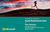 Sayid Muhammad Aksaaksanetworks.com/certification-microsoft-bing-ads.pdfProfessional This certificate is awarded to in recognition of your Bing Ads Accredited Professional status.
