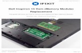 Dell Inspiron 15 Ram (Memory Module) Replacement · Using your fingertips, pry the vertical sides of the memory module apart until the piece pops out of place. Slide the memory module