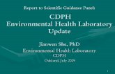 CDPH Environmental Health Laboratory Update · 3,5,6-Trichlorpyridinol (TCP) •Optimized the sample preparation •Adapted instrumental (LC-MS) analysis method •Completed method