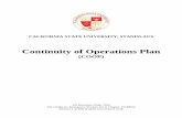 Continuity of Operations Plan · Order 1014. Date Issued July 1, 2014 Date Reviewed Annually Reviewed by BCP Coordinator & BCP Workgroup Members Name of Responsible Vice President
